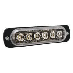Luz Auxiliar de 6 LED, Ambar, Lente Transparente, SAE