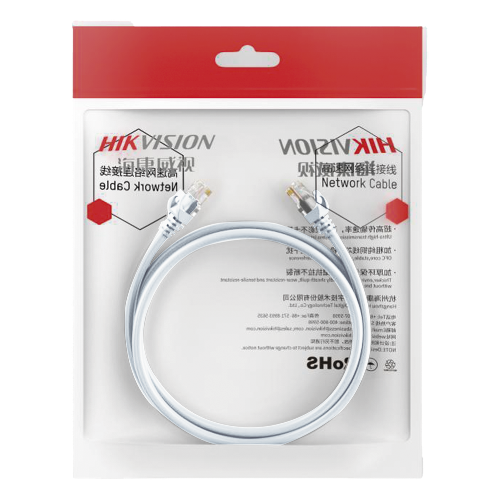 Cable de Parcheo (Patch Cord) / UTP / Cat. 6 (24 AWG) / 1 Metro (3.28 Pies) / Color Blanco / Ideal para PoE+ / Interior