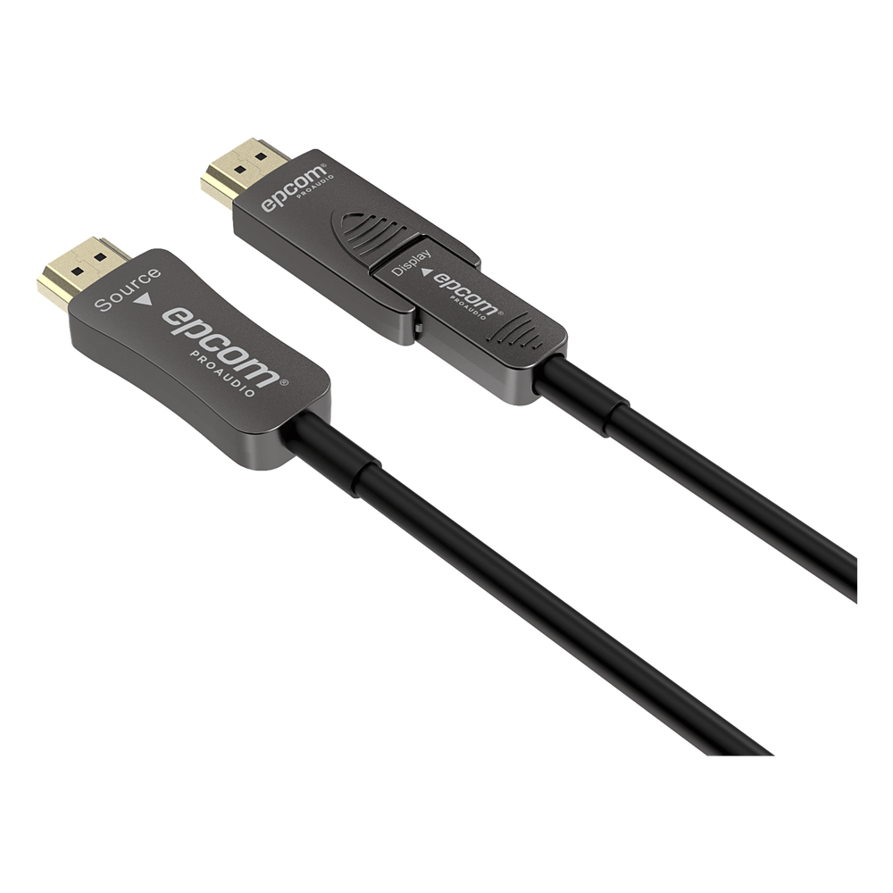 Cable HDMI Óptico Activo| 4K Real | 30 m | 18 Gbps | 4K@60Hz 4:4:4 | HDMI 2.0b | HDCP 2.2 | HDR | ARC | Conector RX Desmontable | Plug and Play