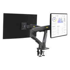 Montaje de Escritorio articulado para 2 monitores de 27-34" /  Soporta hasta 16 kg  por brazo/ Vesa 75 x 75 / 100 x 100 / Acero / Giro: 360°