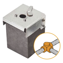 Molde de Grafito Horizontal Unión en T / Cable 2/0 AWG (70 mm²) / 70 Soldaduras / Acero Electrogalvanizado / Normativa UNE 21186