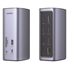 HUB USB-C (Docking Revodok Pro) 12 en 1 | 2 USB-A 3.0 | 1 USB-C PD Carga 100W | 1 USB-A 3.1 | 1 USB-C 3.1 | HDMI 4K | HDMI 8K Ultra HD | Display Port 4K | RJ45 (Gigabit) | Lector Tarjeta SD + Micro SD (TF) | Jack Audio 3.5mm.