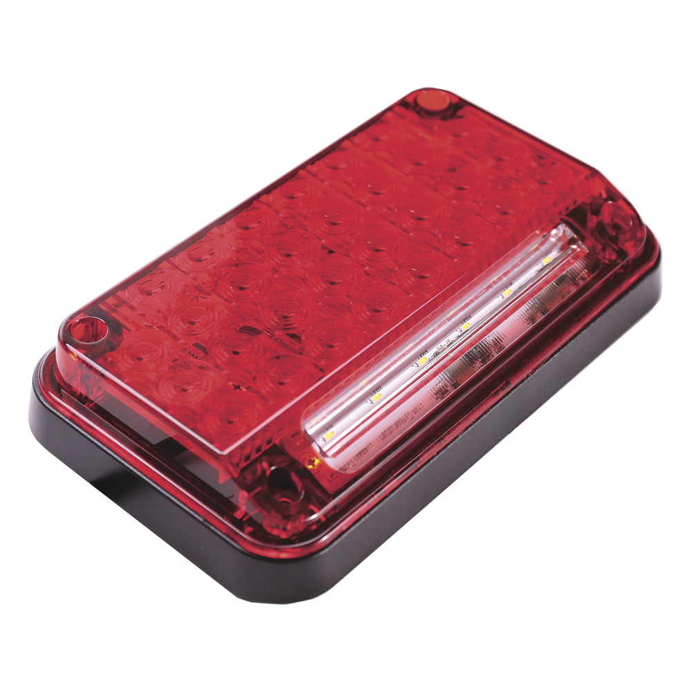 Luz de Advertencia de 7X4", Color Rojo, Con Luz de Trabajo, Ideal para Ambulancias