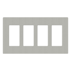 Placa de pared de 4 espacios sin tornillos visibles para atenuadores y controles Lutron Maestro, Diva, Pico y Skylark
