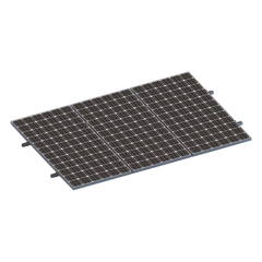 Kit De Minirieles Para Panel Solar Arreglo 1X3  Para Instalación Plano En Lámina