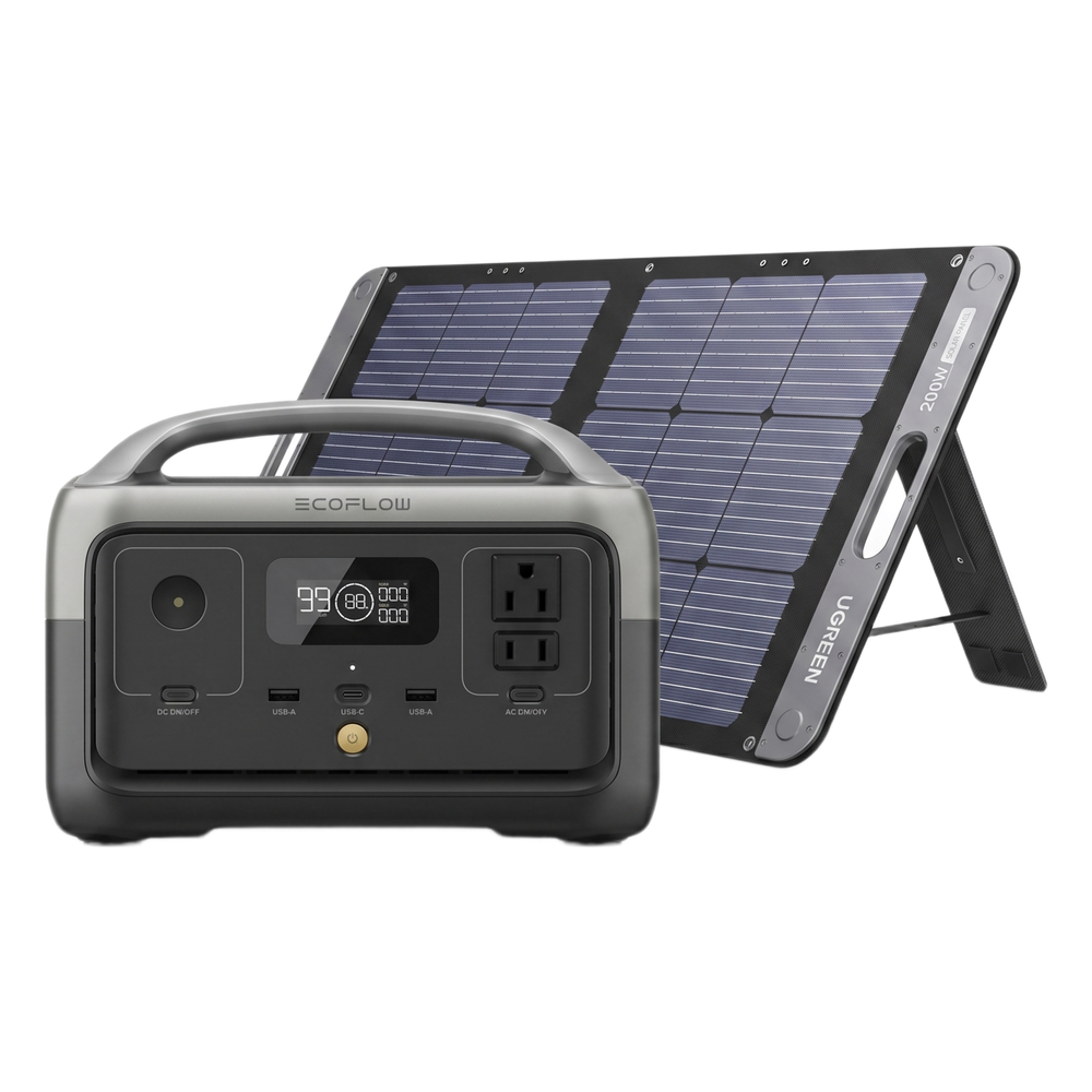 Estación de Energía Portátil / 256 Wh LFP / Inversor Onda Sinusoidal Pura 300 W / Panel Solar 100 W / USB-C 60 W / IP67 / Wi-Fi