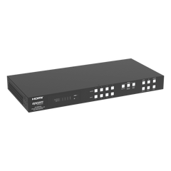 Switch de Video Matrix 4x4 HDMI 2.0 | 18Gbps Ancho de Banda | 4K2K@60Hz Resolución | 4 Entradas 4 Salidas HDMI | Audio LPCM y Dolby Digital | Control TCP-IP y RS-232 | Conectores Phoenix para Audio | Metal Enclosure