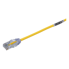 Cable de Parcheo TX6, UTP Cat6, Diámetro Reducido (28AWG), Color Amarillo, 20.2 cm (8 Pulgadas)