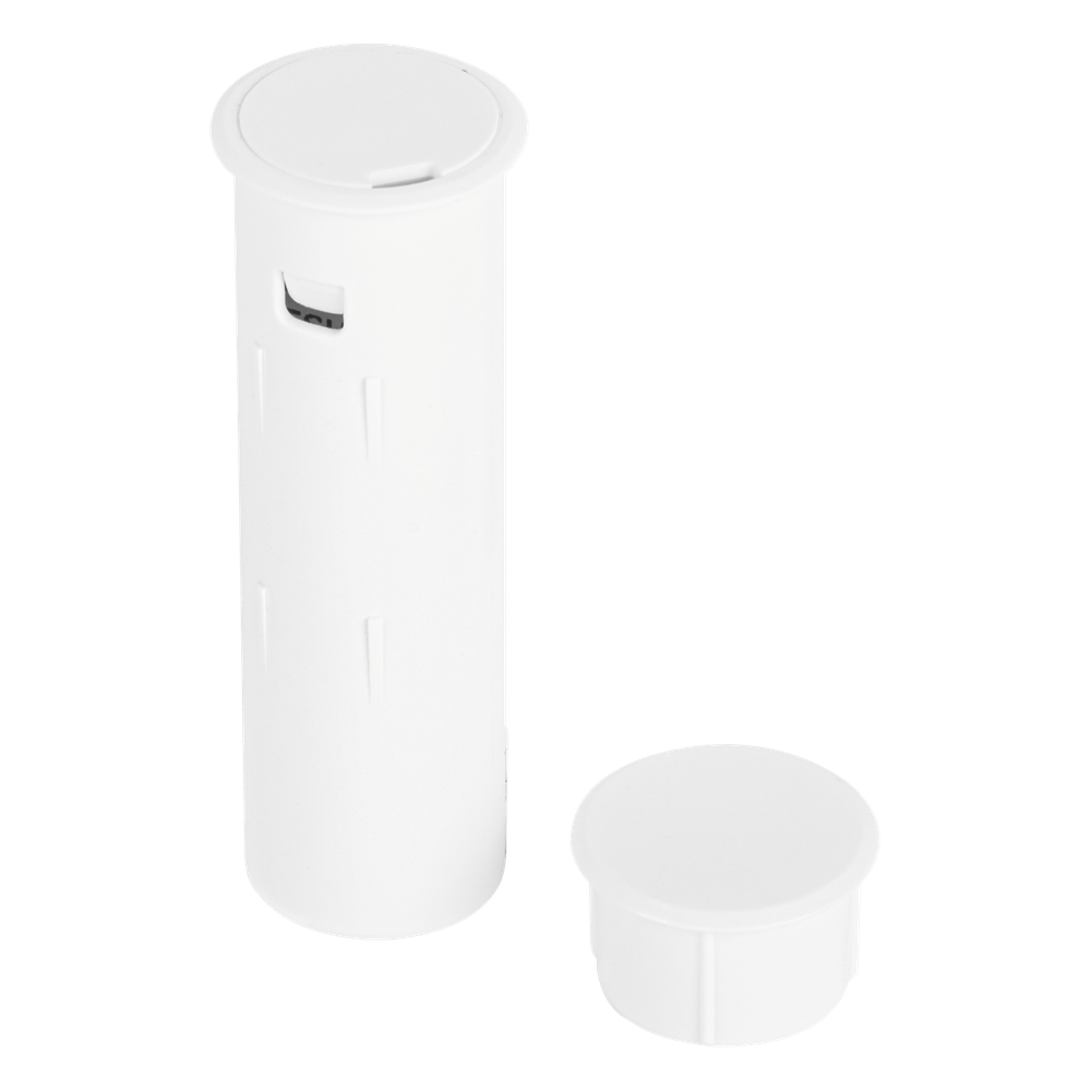 Sensor Magnético Inalámbrico para Empotrar / Invisible en Puerta Cerrada / Gap 2.54 cm / 345 MHz / Batería 5 Años / Diseño Cilíndrico Discreto