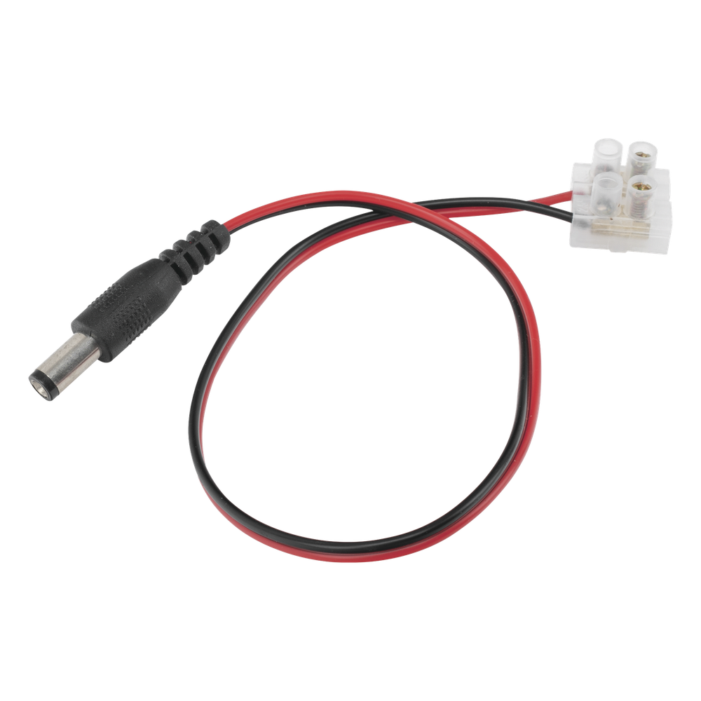 Cable de Alimentación con Conector Macho a Bloque de Terminal Atornillable / Calibre 18 AWG / Longitud 28.5 cm (11.22 Pulgadas) / Ideal para Alimentación de Cámaras