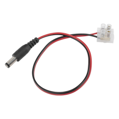 Cable de Alimentación con Conector Macho a Bloque de Terminal Atornillable / Calibre 18 AWG / Longitud 28.5 cm (11.22 Pulgadas) / Ideal para Alimentación de Cámaras