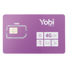 SIM Yobi para dispositivos móviles 3G/4G con recarga de 1GB cada mes durante 1 año de servicio (solo datos)