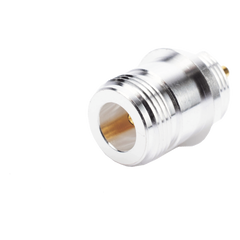 Conector N Hembra, para Montaje Frontal en Panel, Doble D Plano, Plata/ Oro/ Teflón.