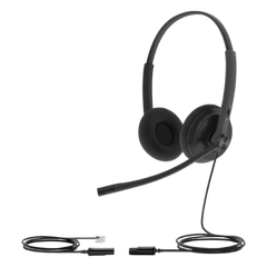 Diadema Alámbrica YHS34 Dual de Yealink QD a RJ9 con Almohadillas de Esponja