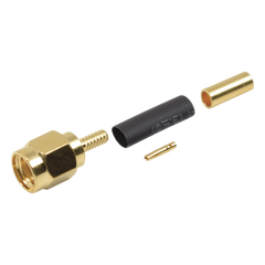 Conector SMA Macho Inverso de Anillo Plegable para Instalar en Cables RG-174/U y RG-316/U.