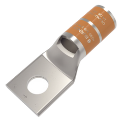 Zapata Terminal de Compresión de Barril Corto para Tornillo de 1/2" y Calibre 3/0 AWG.