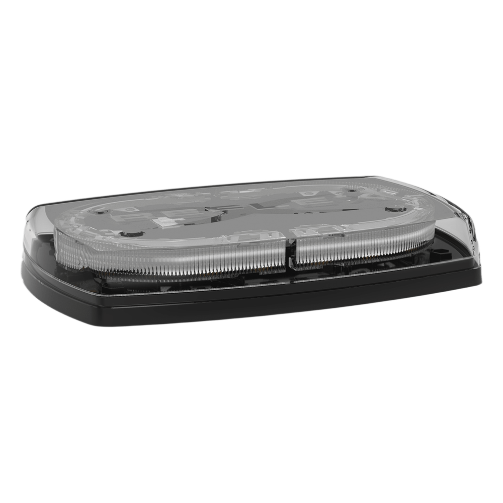 Mini torreta de 48 LED 10 Pulgadas, Ambar/Claro, Lente Transparente, Montaje Permamente Y Conexión Por Cableado