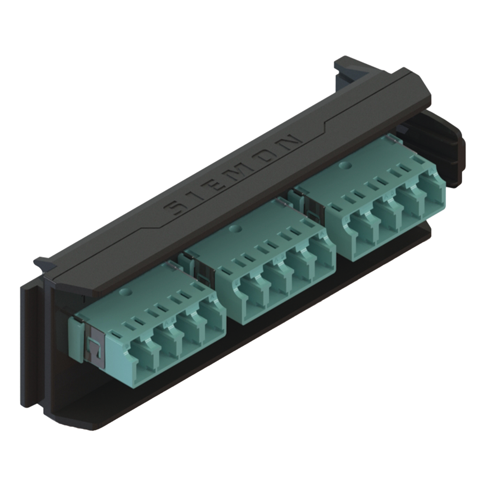 Placa Acopladora LightVerse, 6 Conectores Dúplex LC/UPC, Acepta hasta 12 Fibras Multimodo OM3 y OM4 (No Shuttered)