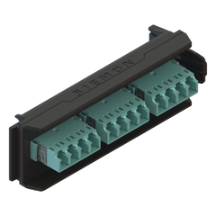 Placa Acopladora LightVerse, 6 Conectores Dúplex LC/UPC, Acepta hasta 12 Fibras Multimodo OM3 y OM4 (No Shuttered)