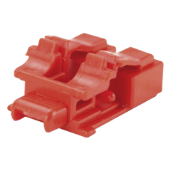 Kit de 10 Dispositivos para Bloquear Puertos de Fibra Óptica LC Duplex, Color Rojo, Incluye Llave de Extracción