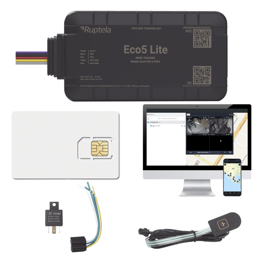 Rastreador Vehicular y Monitoreo de Flota / BLE 5.0 y GNSS / LTE CAT1 y LTE-M con Respaldo 2G / GNSS U-blox / MiKado IP54 / -20 °C a +40 °C / Acelerómetro de 3 Ejes / Suministro 9-32 V / Batería Interna