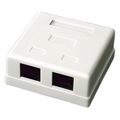 Caja de Pared con 2 Puertos, Incluye 2 Jacks UTP Cat5e Keystone