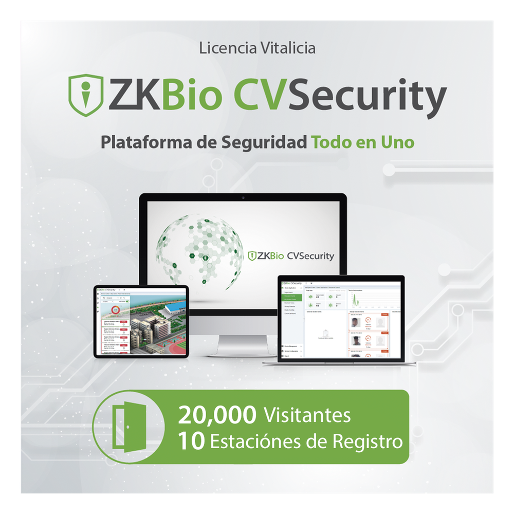 Licencia para ZKBio CVsecurity permite la gestion de 20 mil visitantes y 10 estaciones de registro