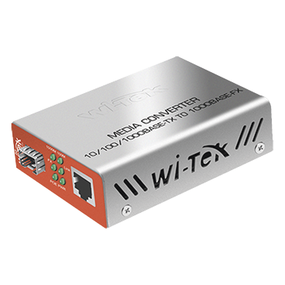 Convertidor de medios / 1 puerto RJ45 100/1000 Mbps PoE Out 802.3af/at / 1 SFP 1000Mbps / Distancia según transceptor