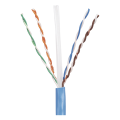 Bobina de Cable UTP 305 Metros (1000 Pies) de Cobre, PanNet, Azul, Categoría 5e (24 AWG), Riser (CMR), de 4 Pares