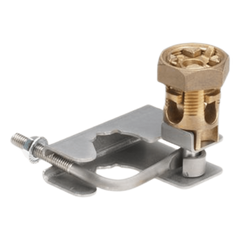Abrazadera para Tierra Física en Base de Piso Falso, para Cables de 6 a 1/0 AWG. Para Pedestales Circulares de 3/4" y 7/8".