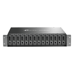 Chasis para Montaje en Rack de 14 bahías / Soporta Convertidores de Fibra Óptica TP-Link /  Compatibles (MC111CS, MC112CS, MC220L, MC110CS, MC100CM, MC210CS, MC200CM) / Plug and Play