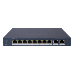 Switch Gigabit PoE+ / Administrable / 8 Puertos Gigabit PoE+ / 2 Puertos Gigabit / Configuración Nube Hik-Partner Pro / Modo Extendido hasta 300 Metros / 110 W