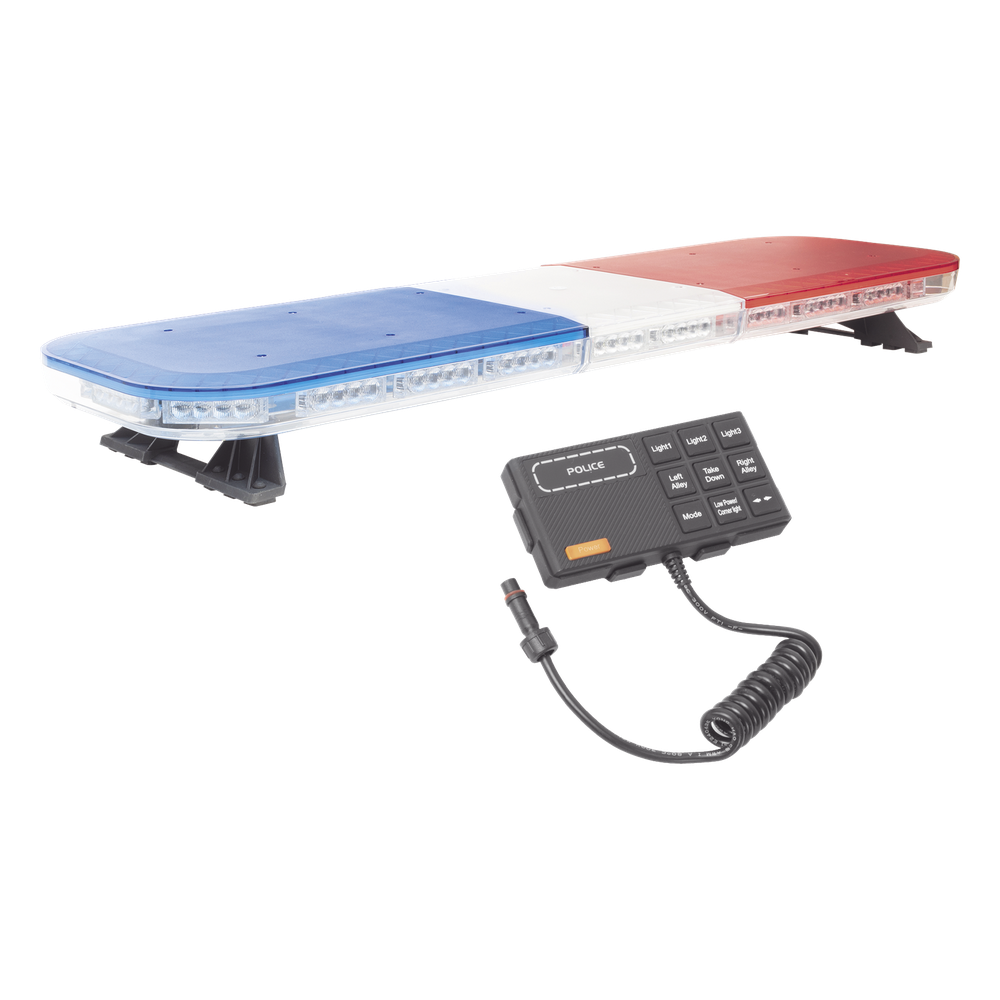 Barra de luces de 47" rojo/azul, 88 LED, con control de tráfico en color rojo/azul, ideal para equipar unidades de seguridad pública