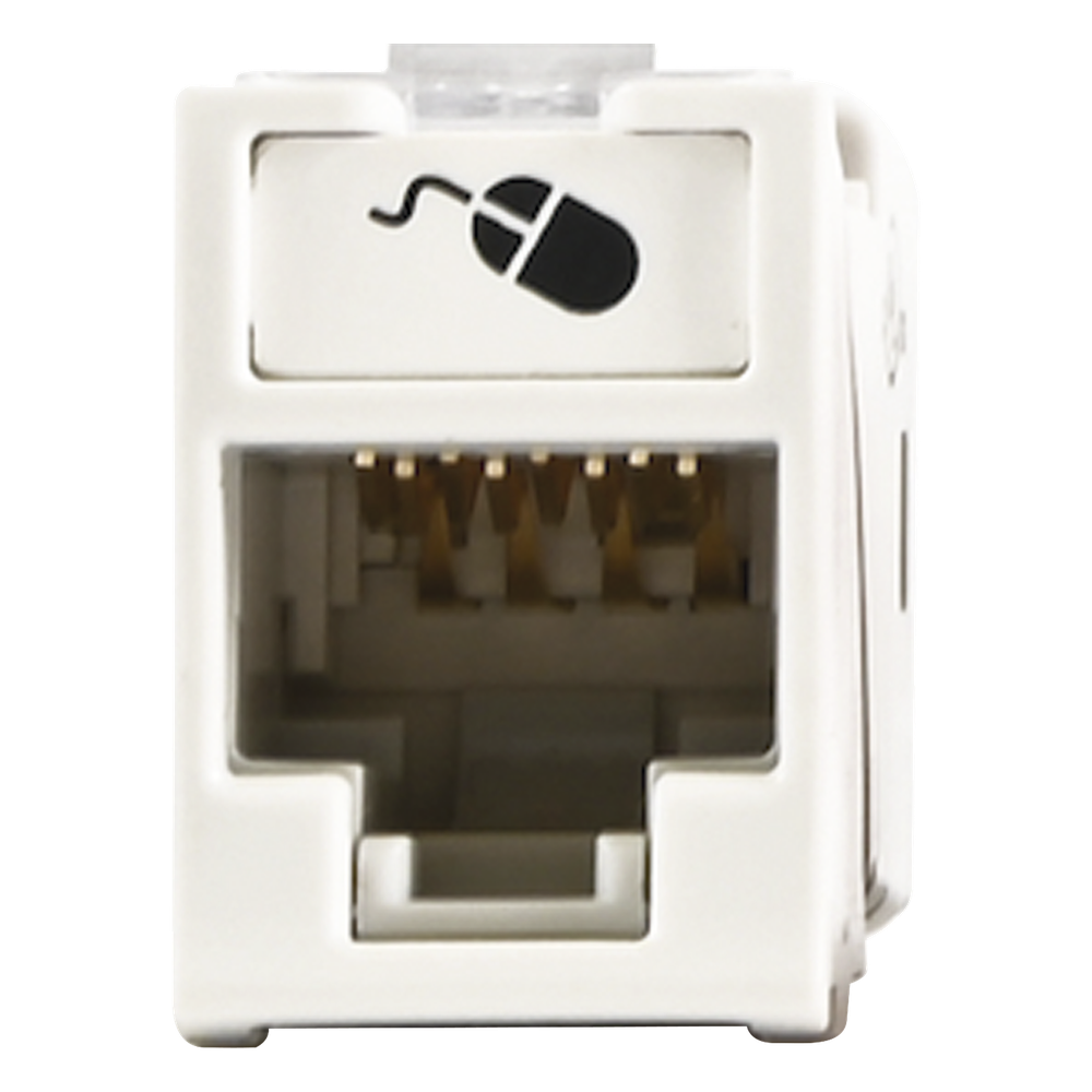 Jack Ultramax Cat6, UTP, Montaje Híbrido en Placa de Pared (Plano y Angulado), Color Blanco, Punch Down