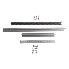 Extensión de Riel Tipo T para Portones / 1 Metro / Cadena de Alta Resistencia 2 mts / Conector Modular para Múltiples Secciones / Compatible con ACCESSRAILT3 / Bracket y Tornillería Incluidos