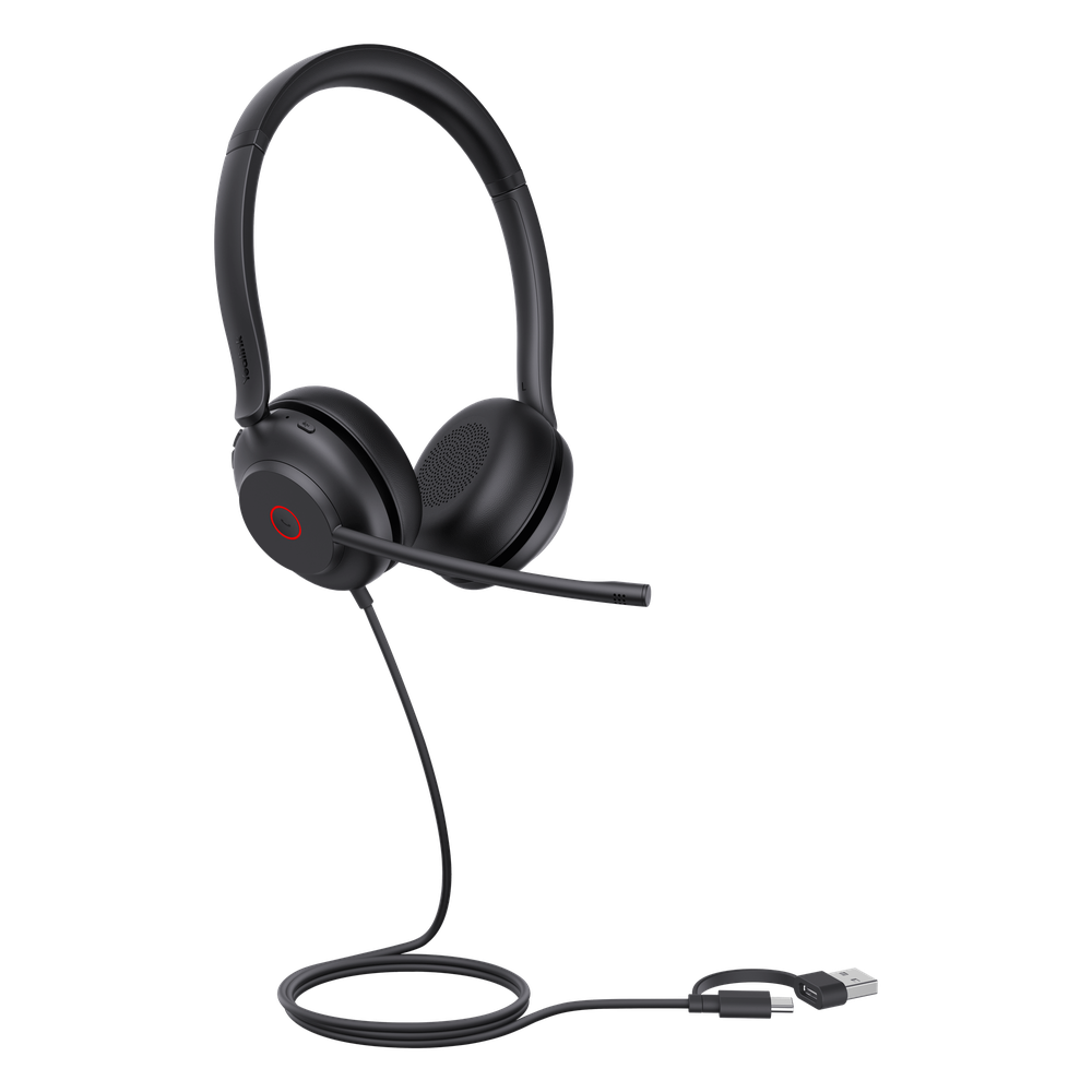 Auriculares Yealink UH35 Dual con cancelación de ruido para UC Cancelación de ruido USB-C/A con indicador de ocupado