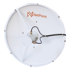 Antena blindada de alto rendimiento de 3 ft,  3.3-3.9 GHz, Ganancia 31 dBi, Conectores N-hembra.
