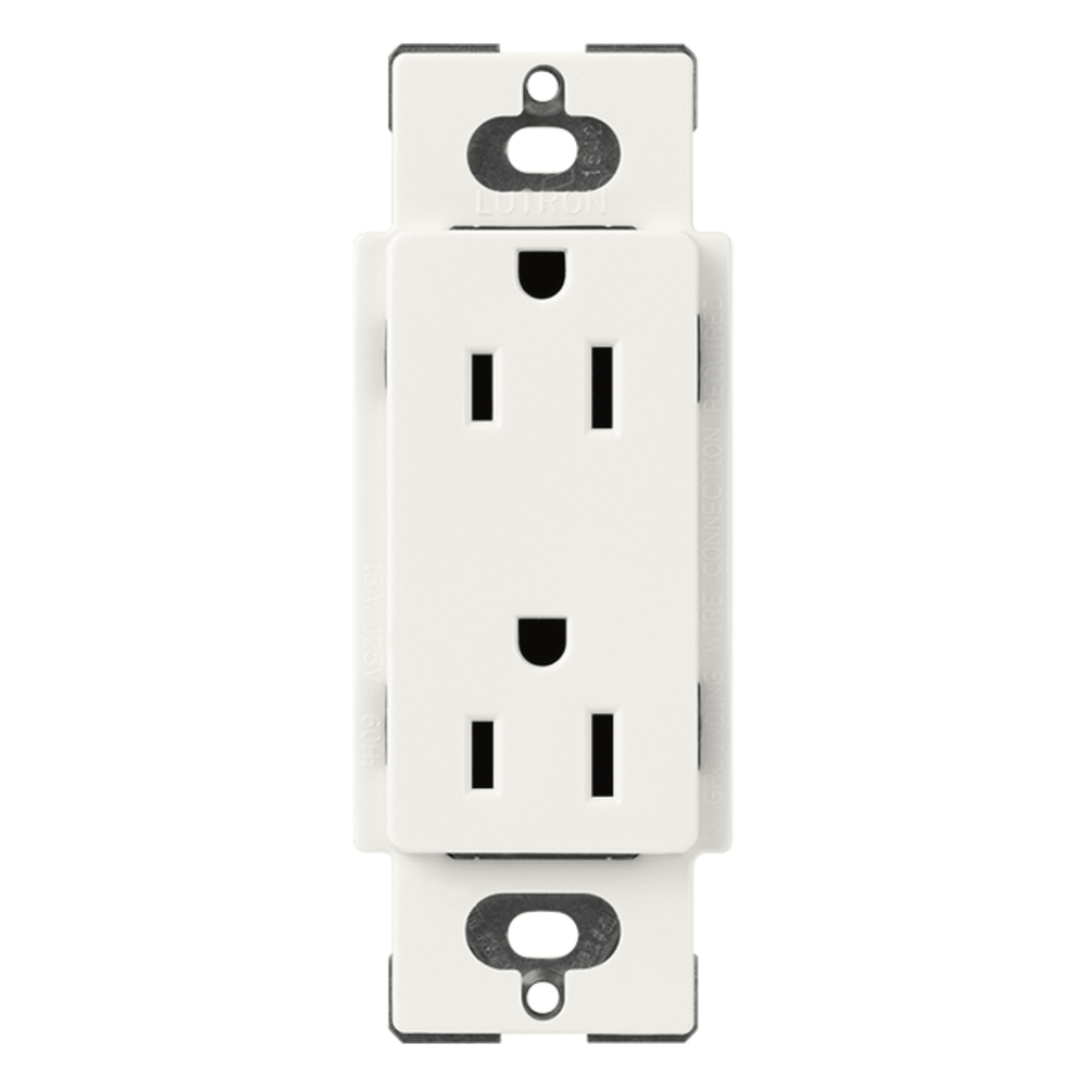 Receptáculo dúplex Claro 15 A 125 V, apertura tipo decorador, acabado satín Architectural White