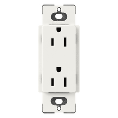 Receptáculo dúplex Claro 15 A 125 V, apertura tipo decorador, acabado satín Architectural White