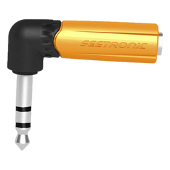 Conector Estéreo | 1/4in - 1/4in | Conector de angulo recto | Adaptador de Carcasa de Plastico