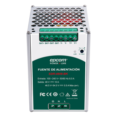 Fuente de Alimentación Industrial | Tipo DIN Riel | 48 VCC | 10 A | Capacidad de baterías de respaldo