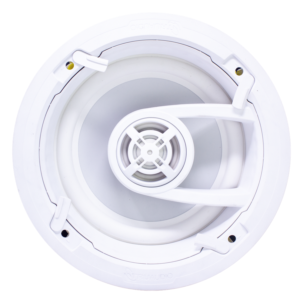 Ghost series, altavoz de 3 vías de plafón 9in, diseño trugrip  sin herramientas, woofer de polipropileno blanco, 150w 8ohms