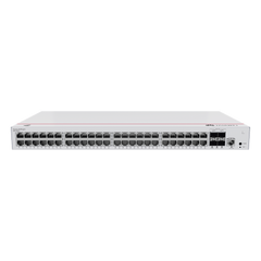 Switch de Acceso Gigabit Administrable PoE Capa 2 / 48 puertos 10/100/1000 Mbps (PoE) / 4 Puertos 10GE SFP+ Uplink / ERPS / IMGP Snooping / DHCP Snooping / PoE Perpetuo / 380W / Administración Nube Gratis