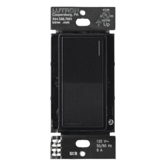 Apagador electrónico Sunnata de encendido y apagado, 8 A en iluminación y motores de 1/4 HP a 120 V, requiere neutro, color negro Midnight satinado, para sistema RadioRA 3