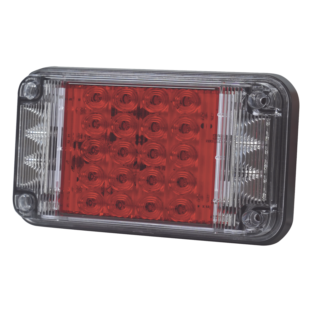 Luz de Advertencia de 7X4", Color Rojo, Con Luces de Trabajo, Ideal para Ambulancias