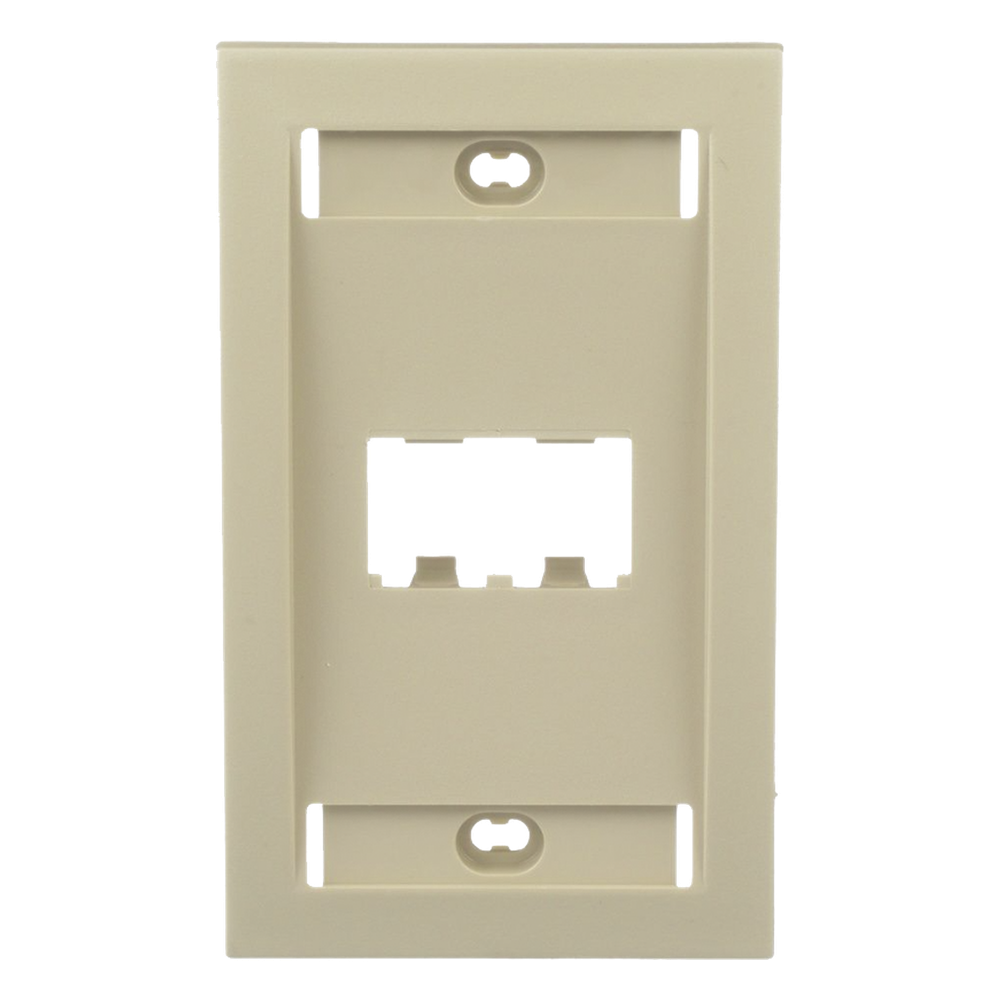 Placa de Pared Vertical Ejecutiva, Salida Para 2 Puertos Mini-Com, Con Espacios Para Etiquetas, Color Marfil