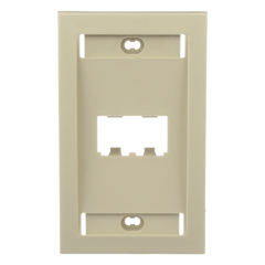 Placa de Pared Vertical Ejecutiva, Salida Para 2 Puertos Mini-Com, Con Espacios Para Etiquetas, Color Marfil
