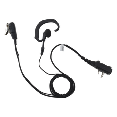 Micrófono de solapa con gancho suave para la oreja y fibra trenzada para puerto de accesorios Icom de 2 pines con tornillos