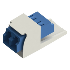 Módulo Acoplador LC Duplex, para Fibra Óptica Monomodo OS1/OS2, Tipo Mini-Com, Color Blanco Mate