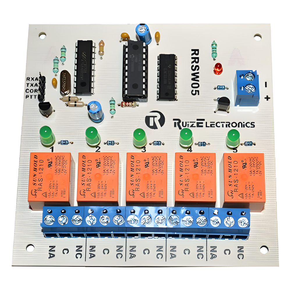 Tarjeta decodificadora para radio switch 5 zonas con DTMF.